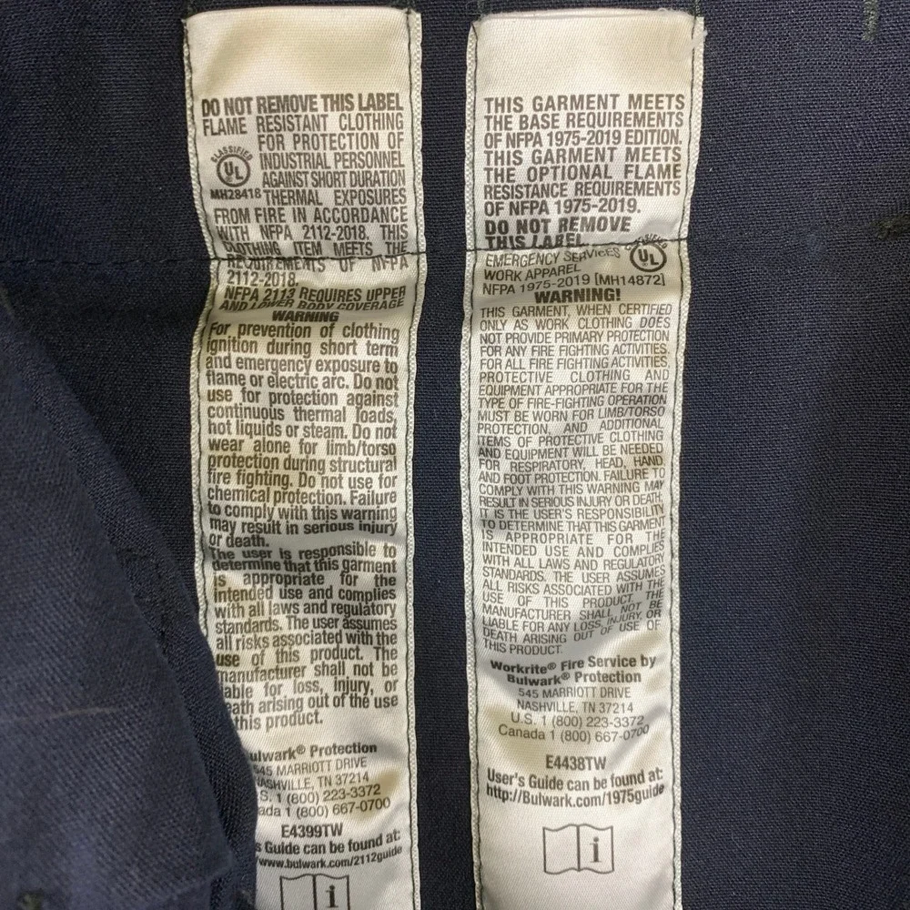 Workrite‎ FR Fire Service Navy Blue Nomex IIIA Flame Resistant Pants 31x29